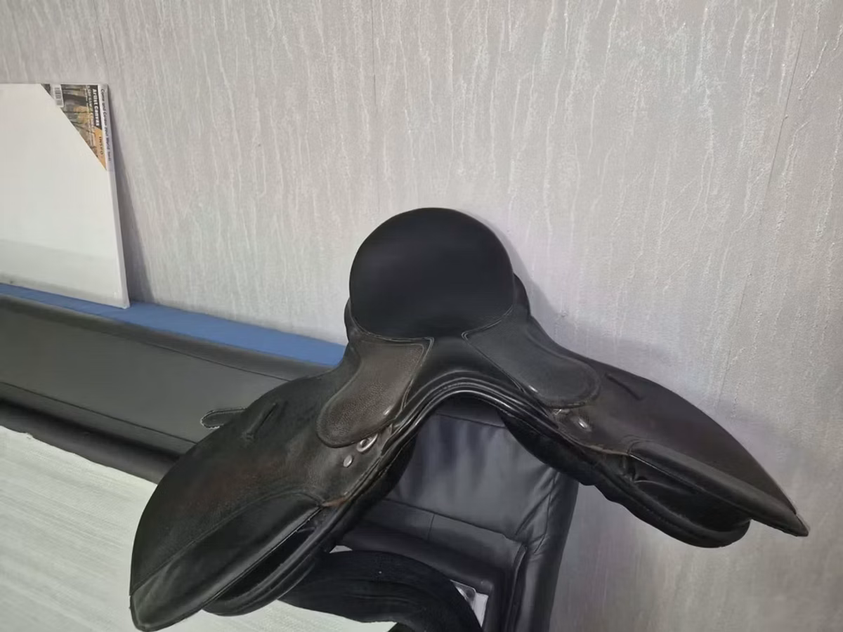Horse saddle and helmet